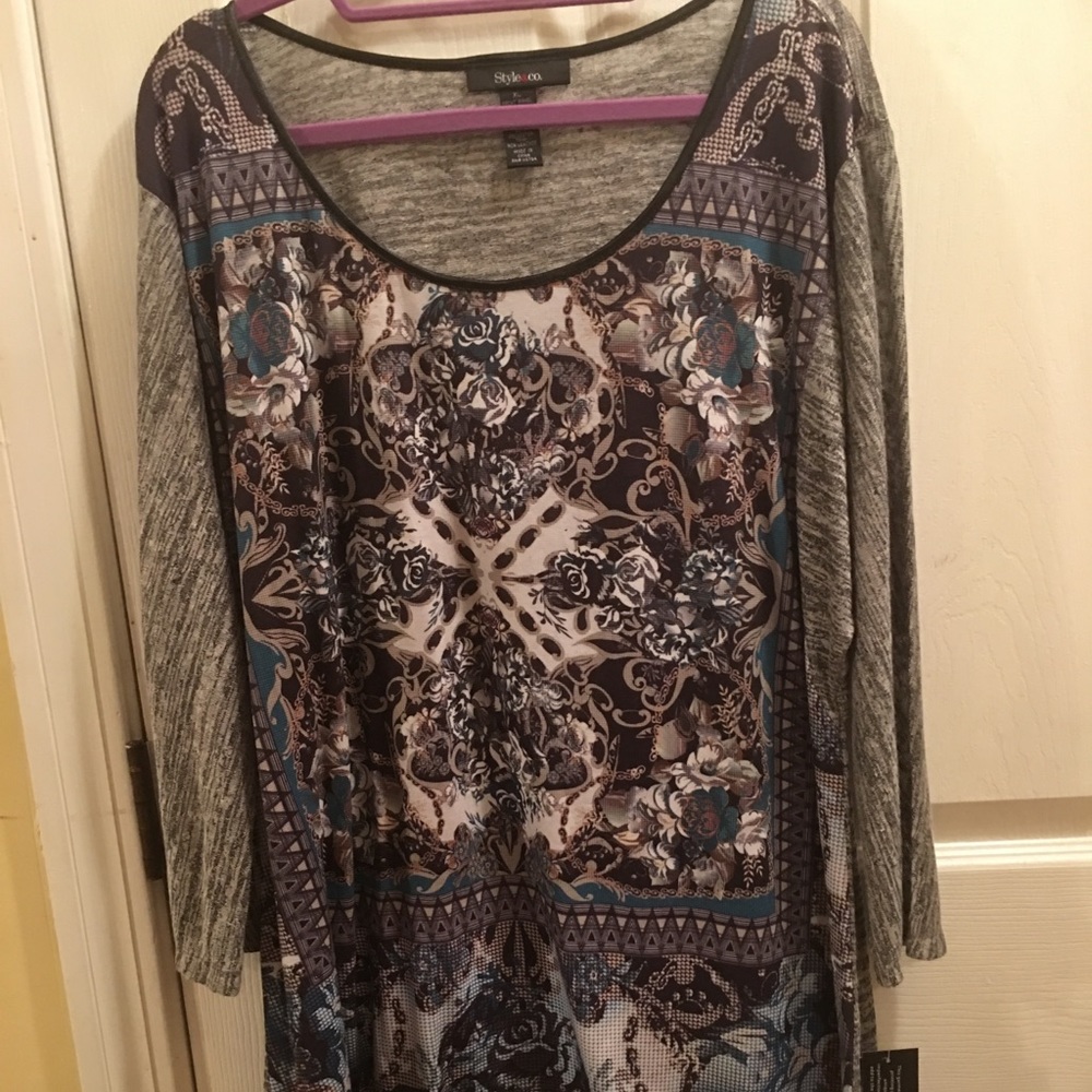 Woman’s rayon print sweater top
